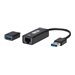 Tripp Lite - Tripp Lite USB-C, USB-A to RJ45 Gigabit Ethernet Network Adapter (2xM/F), USB 3.2 Gen 1, Black