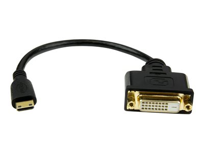 efterår frekvens over StarTech.com 8 in Mini HDMI to DVI Cable Adapter, DVI-D to HDMI  (1920x1200p), 19 Pin HDMI Mini (C) Male to DVI-D Female, Digital Monitor Adapter  Cable M/F, 3.9 Gbps Bandwidth, Black -