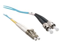 Axiom LC-ST Multimode Duplex OM4 50/125 Fiber Optic Cable - 7m - Aqua - patch cable - TAA Compliant - 7 m - aqua