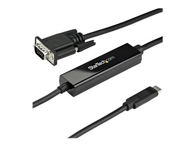 StarTech.com 3ft (1m) USB C to VGA Cable, 1920x1200/1080p USB Type C to VGA  Video Active Adapter Cable, Thunderbolt 3 Compatible, Laptop to VGA Monitor/ Projector, DP Alt Mode HBR2 Cable - 1m