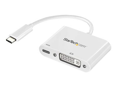 StarTech.com USB C to DVI Adapter with Power Delivery, 1080p USB Type-C to  DVI-D Single Link Video Display Converter with Charging, 60W PD  Pass-Through, Thunderbolt 3 Compatible, White - USB-C Display Adapter (