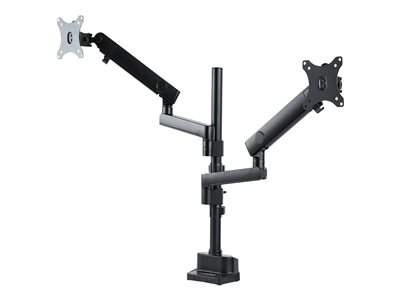 StarTech.com Desk Mount Dual Monitor Arm, Full Motion Monitor Mount for 2x  VESA Displays up to 32 (up to 17lb/8kg), Ergonomic Vertical Stackable Arms,  Articulating, Height Adjustable - Pole Mount, C-Clamp/Grommet (ARMDUALPIVOT)