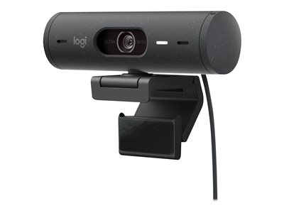 Afscheid Ongewijzigd doel Logitech Brio 500 Full HD Webcam with Auto Light Correction, Auto-Framing,  Show Mode, Dual Noise Reduction Mics, Webcam Privacy Cover, Works with  Microsoft Teams, Google Meet, Zoom - Graphite - webcam - 960-001493