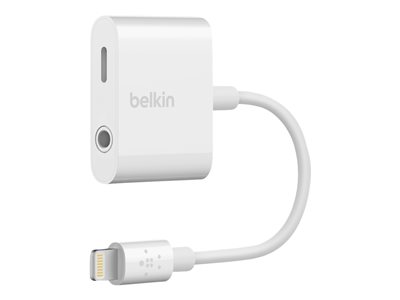 Concurreren Monteur Stijgen Belkin 3.5 mm Audio + Charge RockStar - Lightning to headphone jack /  charging adapter - Lightning / audio - F8J212BTWHT