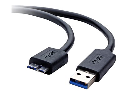 spansk Fisker internettet Belkin SuperSpeed USB 3.0 Cable A to Micro-B - USB cable - USB Type A to  Micro-USB Type B - 3 ft - F3U166B03