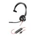 Poly - Poly Blackwire 3315-M MS Teams USB-A Wired Mono Headset