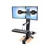 Ergotron - Ergotron WorkFit-S Sit-Stand Workstation for Dual LCD Monitors up to 24in, with Large Keyboard Tray (black)