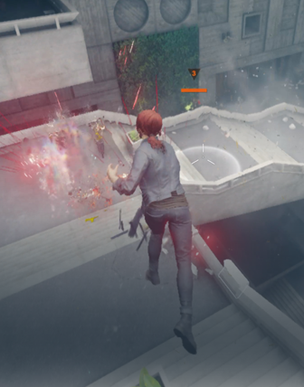 Screen display of 'Control' video game, advanced graphics powered by Apple M4 chip