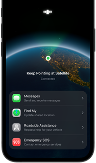 Messages via satellite feature in use
