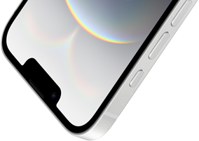 Top left corner of iPhone 16e, Ceramic Shield screen
