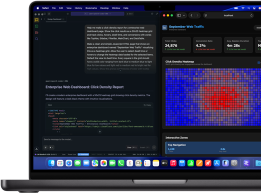 LM Studio program running local Large Language Models on a 14-inch MacBook Pro