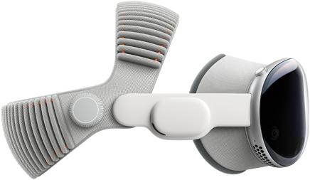 Apple Vision Pro, side, white color, Dual Knit Band